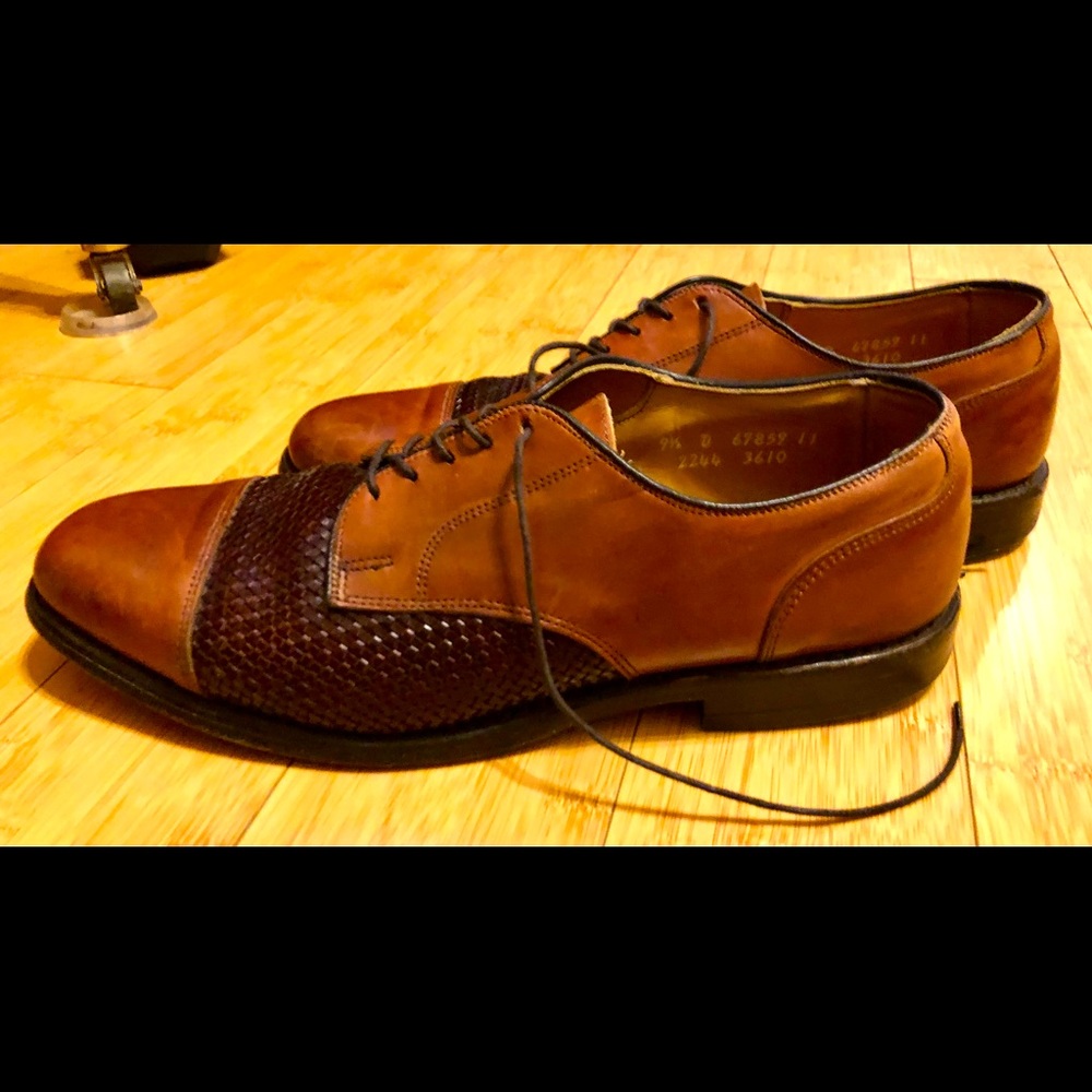 Allen Edmonds Lauderdale Woven Cap Toe Dress Shoe, size 9.5, good condition!